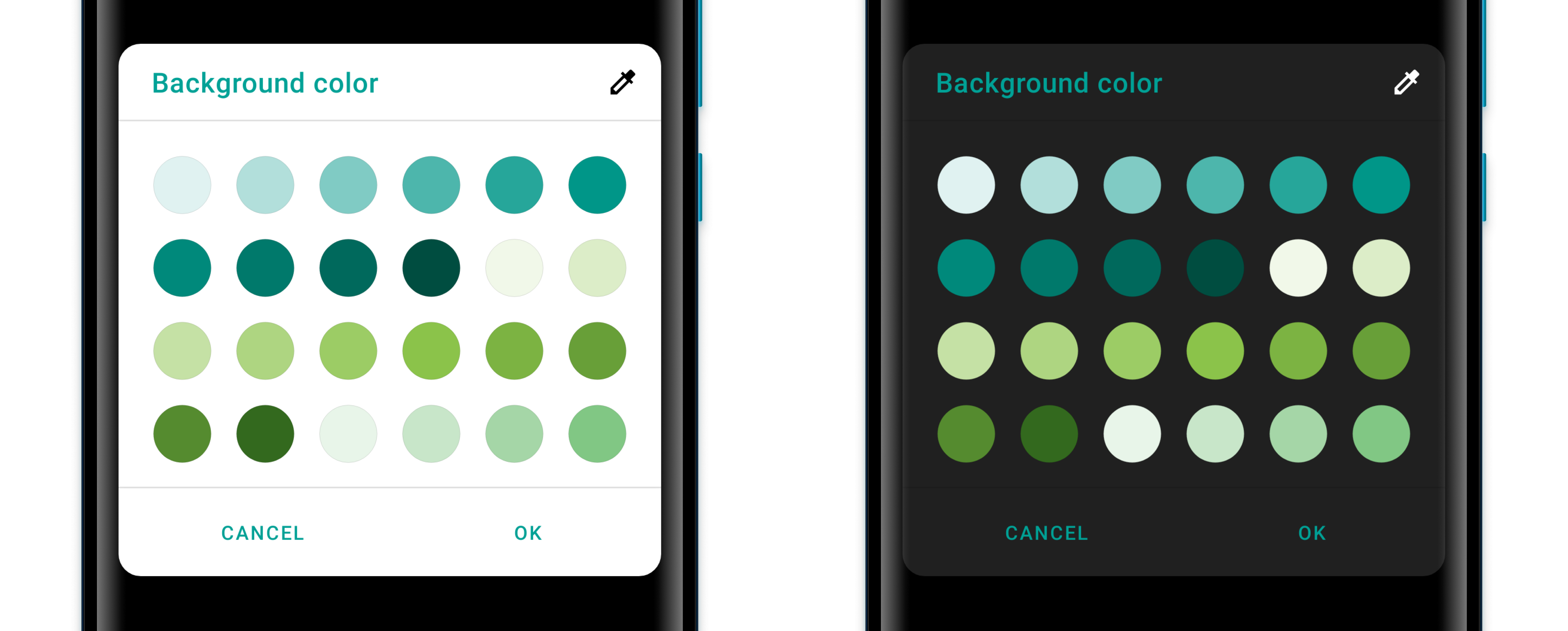 Sheets ColorSheet Dialog